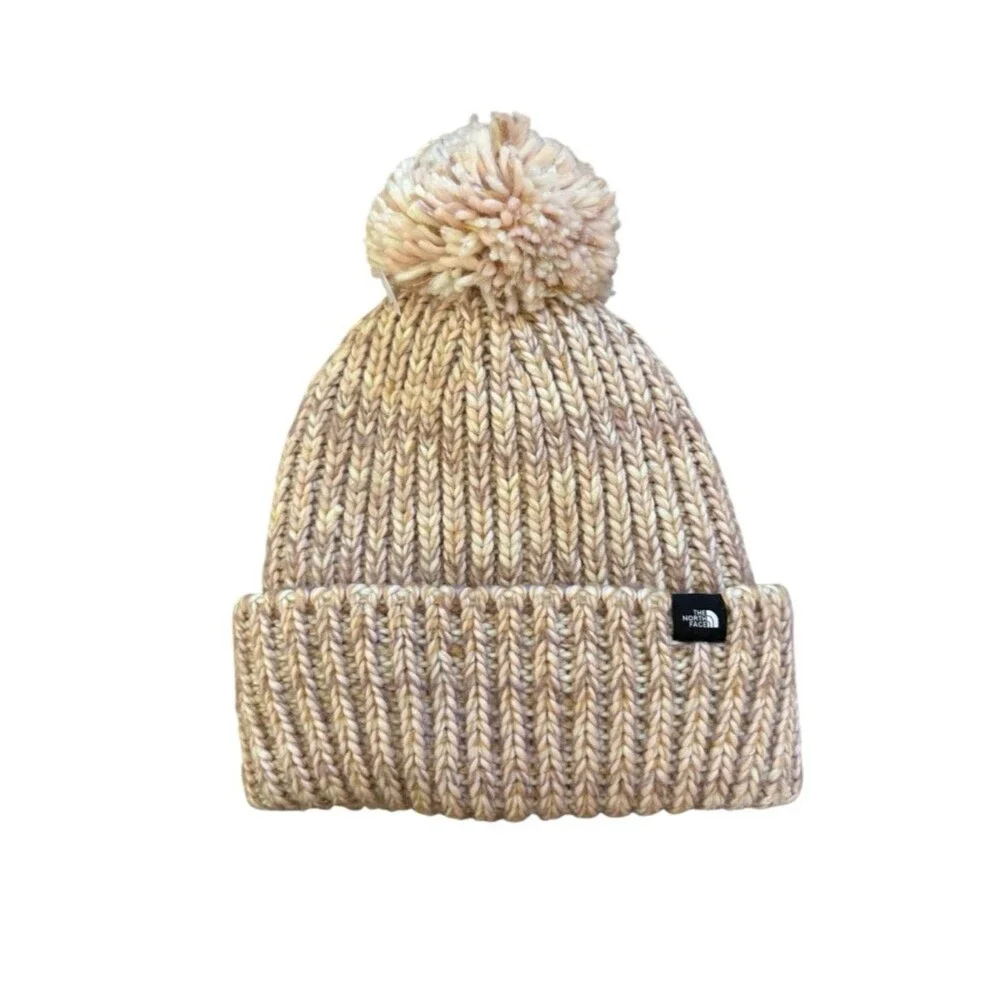 North Face Winter Bean Hat With Pom Pom Size Infant Cream Pink